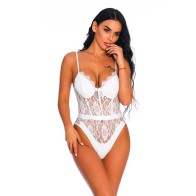 Women Snap Crotch Lingerie Sexy Lace Bodysuit Deep V Teddy One Piece Lace Babydoll