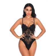 Women Snap Crotch Lingerie Sexy Lace Bodysuit Deep V Teddy One Piece Lace Babydoll