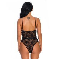 Women Snap Crotch Lingerie Sexy Lace Bodysuit Deep V Teddy One Piece Lace Babydoll