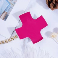 Women Sexy Cross Leather Nipple Cover Reusable Breast Wear Silicone Nipple Pasties With Bondage Choker Cosplay Body Chain