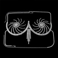 Rhinestone Bikini Bra Rotating Windmill Tassel Harness Lingerie Sexy Women Crystal Chest Body Jewelry