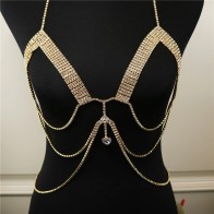 Sexy Luxury Rhinestone Body Chain Chest Chain Jewelry Shining Bikini Nightclub Party Body Chest Chain Jewelry