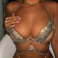 Sexy Luxury Rhinestone Body Chain Chest Chain Jewelry Shining Bikini Nightclub Party Body Chest Chain Jewelry