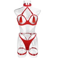 Sexy Tassel Lingerie Set Women Halter Cut Out Erotic Set Back Open Brief Kit Game Bikini