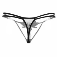 3pcs Women G-String Butterfly Embroidery Pearl G-String Low-Waist Thon