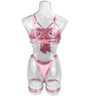 Cut Out Bow Lingerie Set Satin Cute Erotic Set Brief Underwear Bikini Set Nightwear