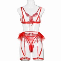 Sexy See-Through Gloves Lingerie Women Belt Mesh Sex Skeleton Erotic Set