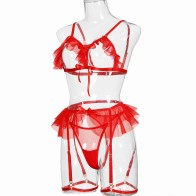 Sexy See-Through Gloves Lingerie Women Belt Mesh Sex Skeleton Erotic Set