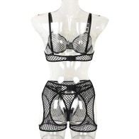 Women's Lingerie Sets Tulle Hip Hollow Out Ladies Sexy Erotic Fishnet Sportswear