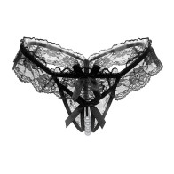 Women Sexy Lace Panties Y-Back G-String With Pearls Ball,3 pcs