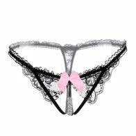 Womens Sexy Lace G-String Panties with Pearls Ball for Women