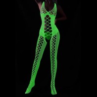 Luminous Sexy Fishnet Pajamas Lingerie Erotic Noctilucent 鈥婤odysuits Women Strap Sex Club Costumes