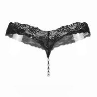 Women Pearl T Back G-String Lace Thong Panty Underwear Sexy Panties