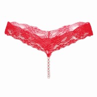 Women Pearl T Back G-String Lace Thong Panty Underwear Sexy Panties