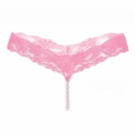 Women Pearl T Back G-String Lace Thong Panty Underwear Sexy Panties