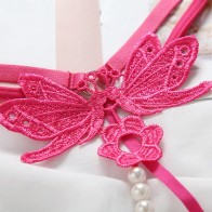 Womens Sexy Pendant Pearl G String,Embroidery Butterfly Y-Back Briefs