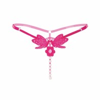 Womens Sexy Pendant Pearl G String,Embroidery Butterfly Y-Back Briefs