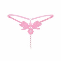 Womens Sexy Pendant Pearl G String,Embroidery Butterfly Y-Back Briefs