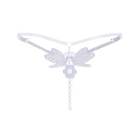 Womens Sexy Pendant Pearl G String,Embroidery Butterfly Y-Back Briefs