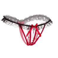 Women Sexy Panties  with Pearls Ball,Lace Thongs G-String With Bow