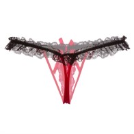 Women Sexy Panties  with Pearls Ball,Lace Thongs G-String With Bow