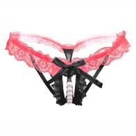 Women Sexy Panties  with Pearls Ball,Lace Thongs G-String With Bow