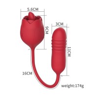 Tongue Licking Rose Vibrator For Women Powerful Clit Nipple Vagina G-Spot Massager Stimulation Oral Sex Adult Toys