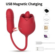 Tongue Licking Rose Vibrator For Women Powerful Clit Nipple Vagina G-Spot Massager Stimulation Oral Sex Adult Toys