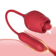 Tongue Licking Rose Vibrator For Women Powerful Clit Nipple Vagina G-Spot Massager Stimulation Oral Sex Adult Toys