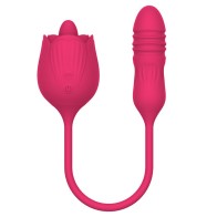 Tongue Licking Rose Vibrator For Women Powerful Clit Nipple Vagina G-Spot Massager Stimulation Oral Sex Adult Toys