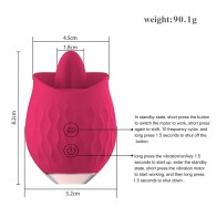 Tongue Licking Rose Vibrator For Women Powerful Clit Nipple Vagina G-Spot Massager Stimulation Oral Sex Adult Toys