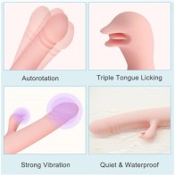 Rotating Dildo Vibrator Sex Tool Wowyes Females Sexual Toy Oral Sex Tongue Licking