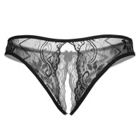 Women Sexy Lace Panties T-Back Briefs with Bow Decor Underwear