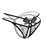 Women Sexy Pearl G-String Butterfly Embroidery Low-Waist Thongs Briefs