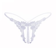 Women Sexy Low-Waist Pearl Thongs Y-Back G-String Panties