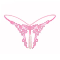 Women Sexy Low-Waist Pearl Thongs Y-Back G-String Panties