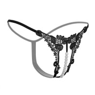 Women Sexy Low-Waist Pearl Thongs Y-Back G-String Panties