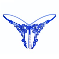 Women Sexy Low-Waist Pearl Thongs Y-Back G-String Panties