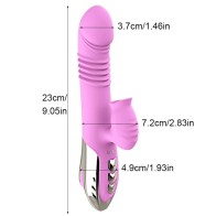 G-spot Thrusting Dildo Vibrator Mouth Sucking Tongue Licking Clitoris