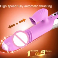 G-spot Thrusting Dildo Vibrator Mouth Sucking Tongue Licking Clitoris