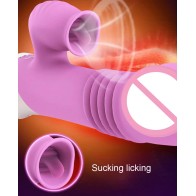 G-spot Thrusting Dildo Vibrator Mouth Sucking Tongue Licking Clitoris