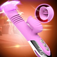 G-spot Thrusting Dildo Vibrator Mouth Sucking Tongue Licking Clitoris