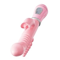 3 in 1 G-Spot Rabbit Clitoris Anal Beads Dildo Vibrator Adult Sex Toys Clitoral Vagina Stimulator Tongue Licking Toy for Women