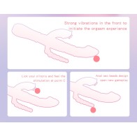 3 in 1 G-Spot Rabbit Clitoris Anal Beads Dildo Vibrator Adult Sex Toys Clitoral Vagina Stimulator Tongue Licking Toy for Women