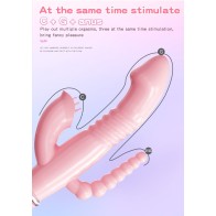 3 in 1 G-Spot Rabbit Clitoris Anal Beads Dildo Vibrator Adult Sex Toys Clitoral Vagina Stimulator Tongue Licking Toy for Women