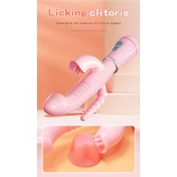 3 in 1 G-Spot Rabbit Clitoris Anal Beads Dildo Vibrator Adult Sex Toys Clitoral Vagina Stimulator Tongue Licking Toy for Women