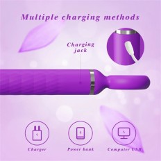 Dual Head Thrusting Dildo Vibrator Wrench Shape Wand Body Massager Sex Toys for Women Couple G Spot Massager