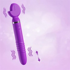 Dual Head Thrusting Dildo Vibrator Wrench Shape Wand Body Massager Sex Toys for Women Couple G Spot Massager