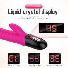 Warming G Spot Rabbit Vibrator for Clitoris Stimulation Dildo with 12 Vibrations Dual Motor Stimulator for Women