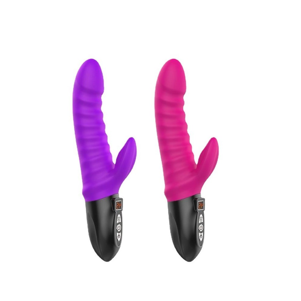 Warming G Spot Rabbit Vibrator for Clitoris Stimulation Dildo with 12 Vibrations Dual Motor Stimulator for Women